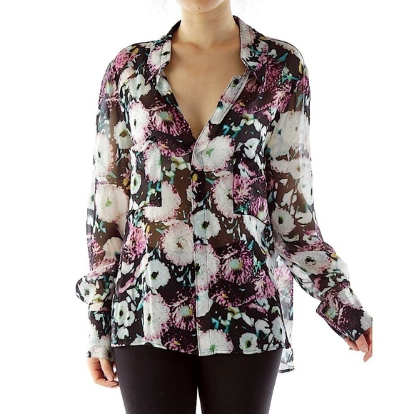 BCBGMAXAZRIA Emma Floral Silk Top - Picture 3 of 13